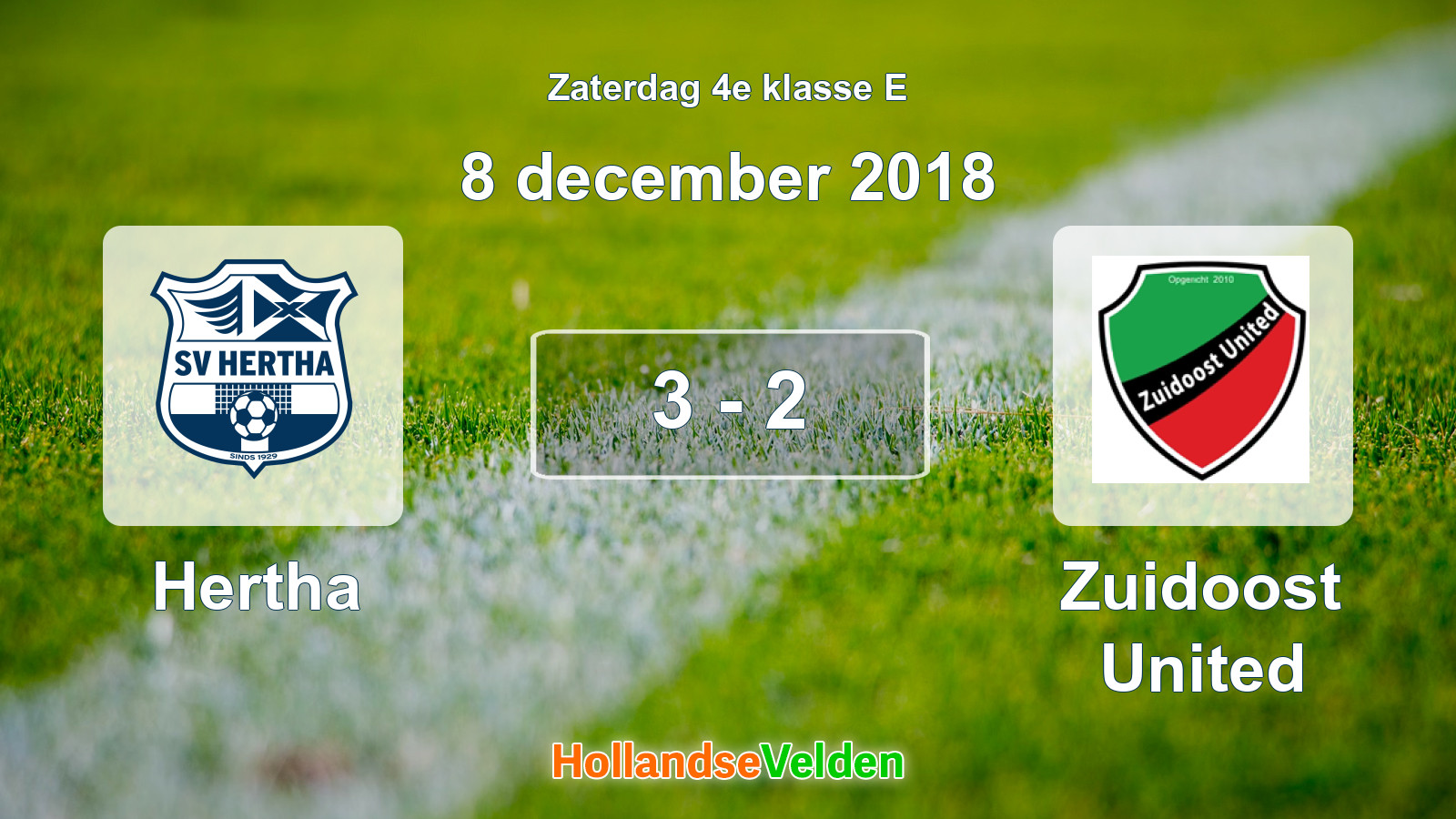 Gespeelde wedstrijd: Hertha - Zuidoost United 3 - 2 (8 december 2018)