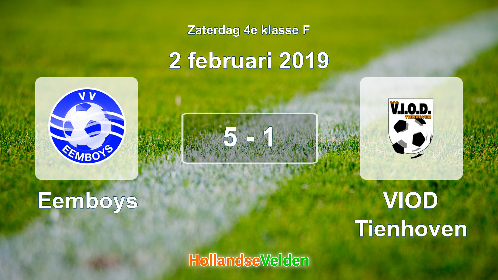 Gespeelde wedstrijd: Eemboys - VIOD Tienhoven 5 - 1 (2 februari 2019)