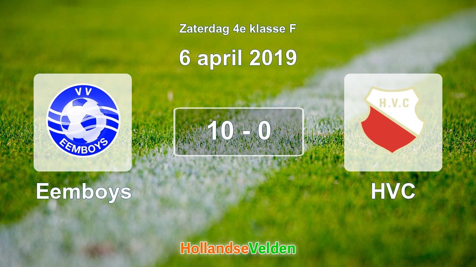 Gespeelde wedstrijd: Eemboys - HVC 10 - 0 (6 april 2019)