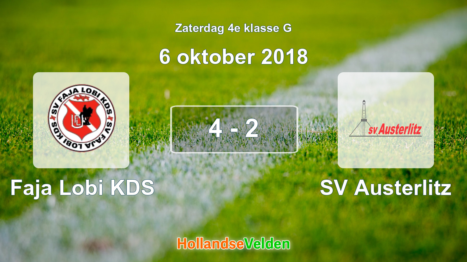Gespeelde wedstrijd: Faja Lobi KDS - SV Austerlitz 4 - 2 (6 oktober 2018)