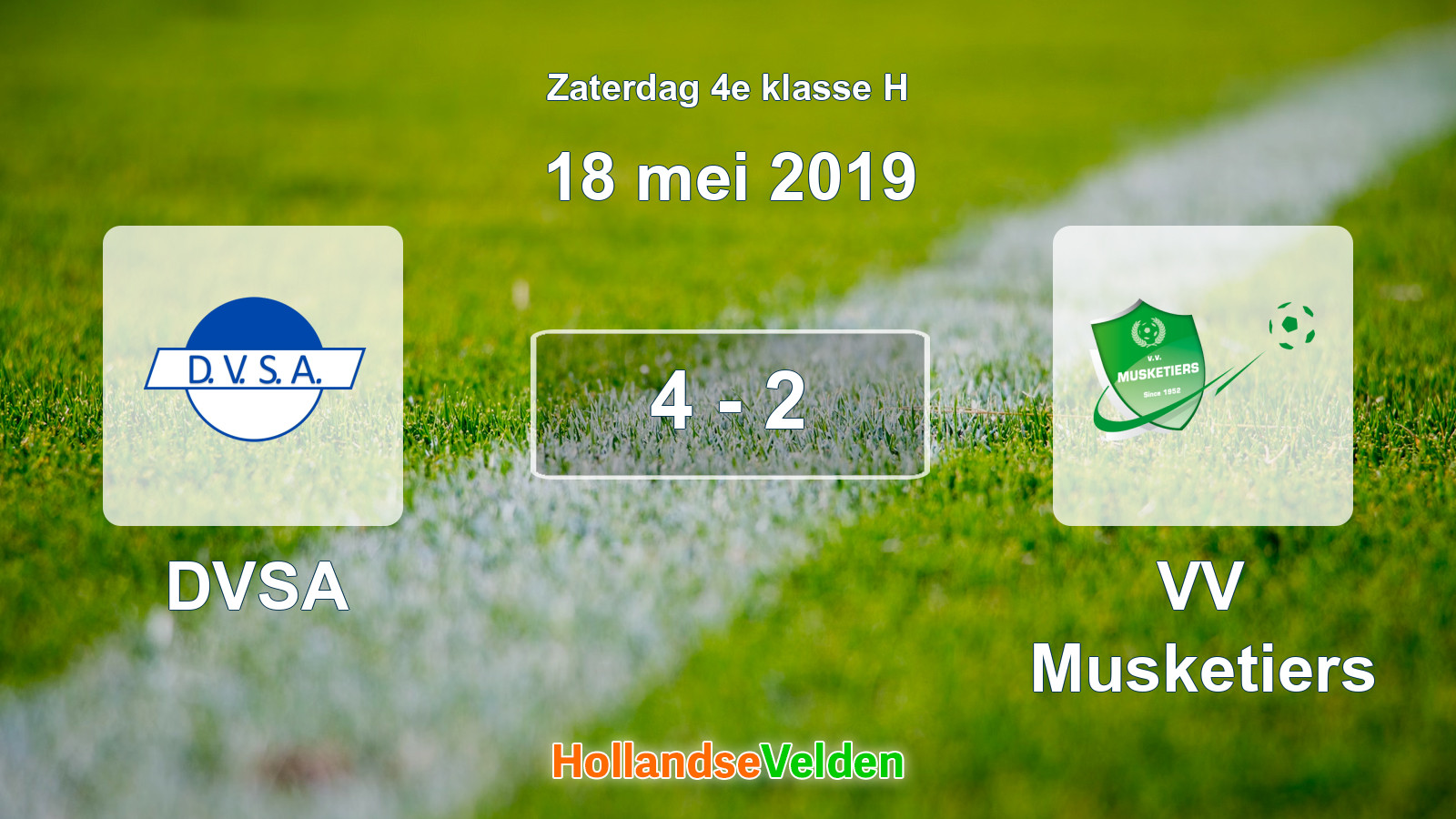 Gespeelde wedstrijd: DVSA - VV Musketiers 4 - 2 (18 mei 2019)