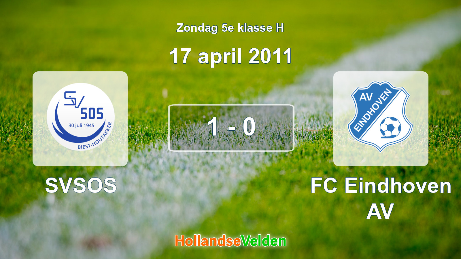 Gespeelde wedstrijd: SVSOS - FC Eindhoven AV 1 - 0 (17 april 2011)