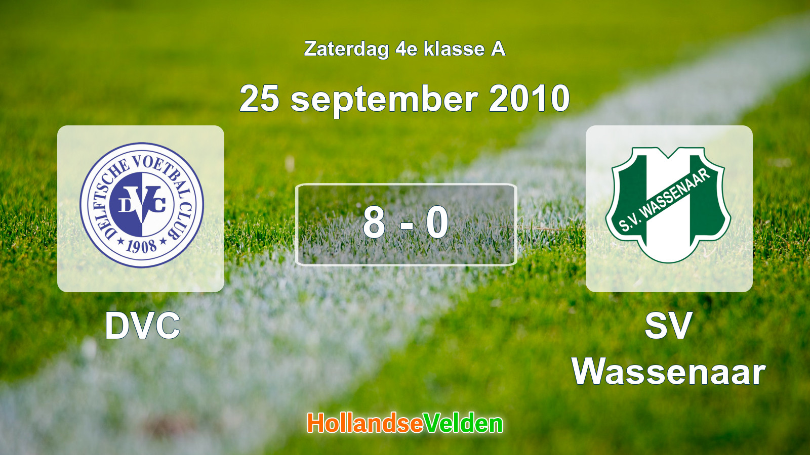 Gespeelde wedstrijd: DVC - SV Wassenaar 8 - 0 (25 september 2010)