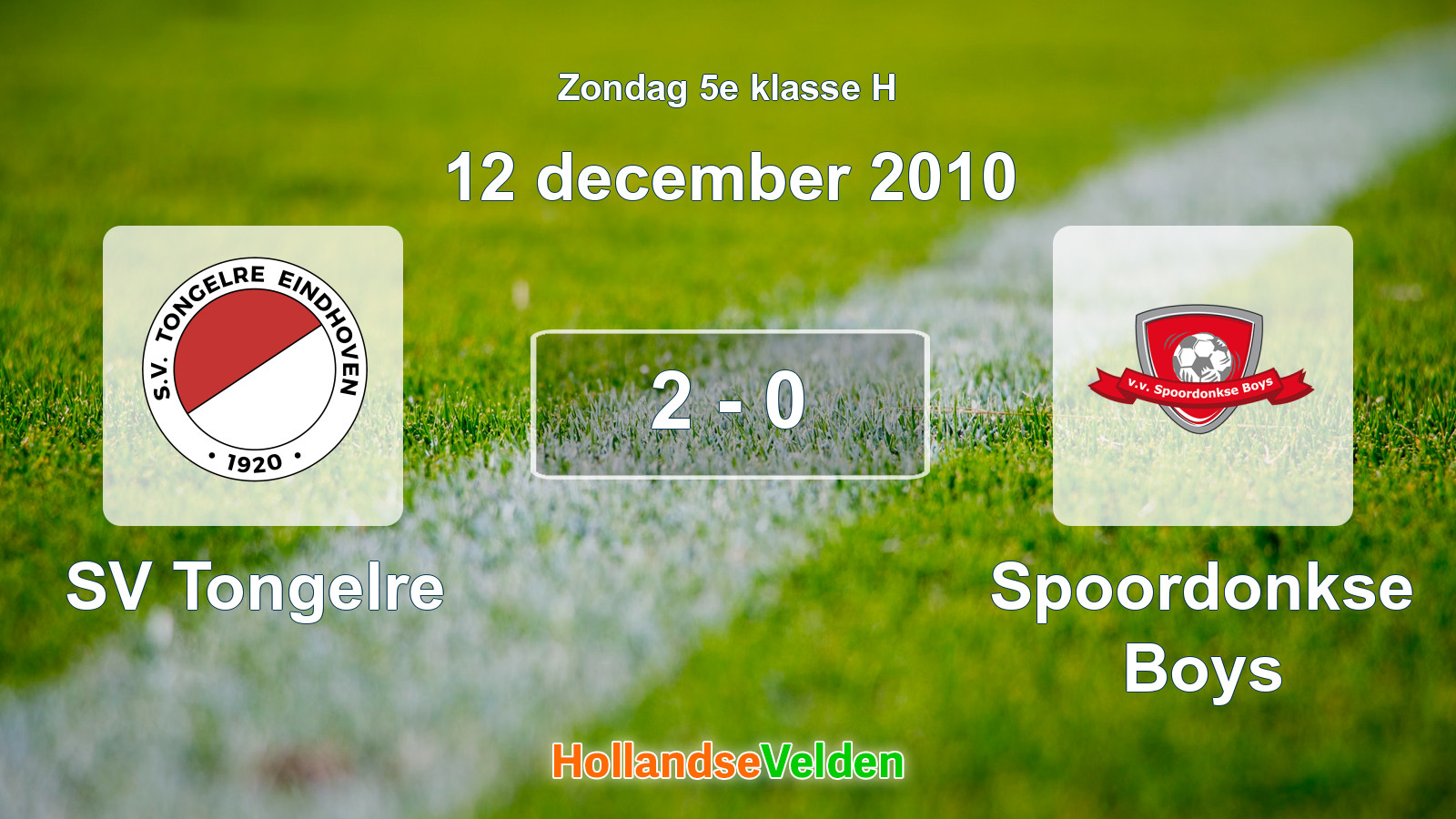 Gespeelde wedstrijd: SV Tongelre - Spoordonkse Boys 2 - 0 (12 december 2010)