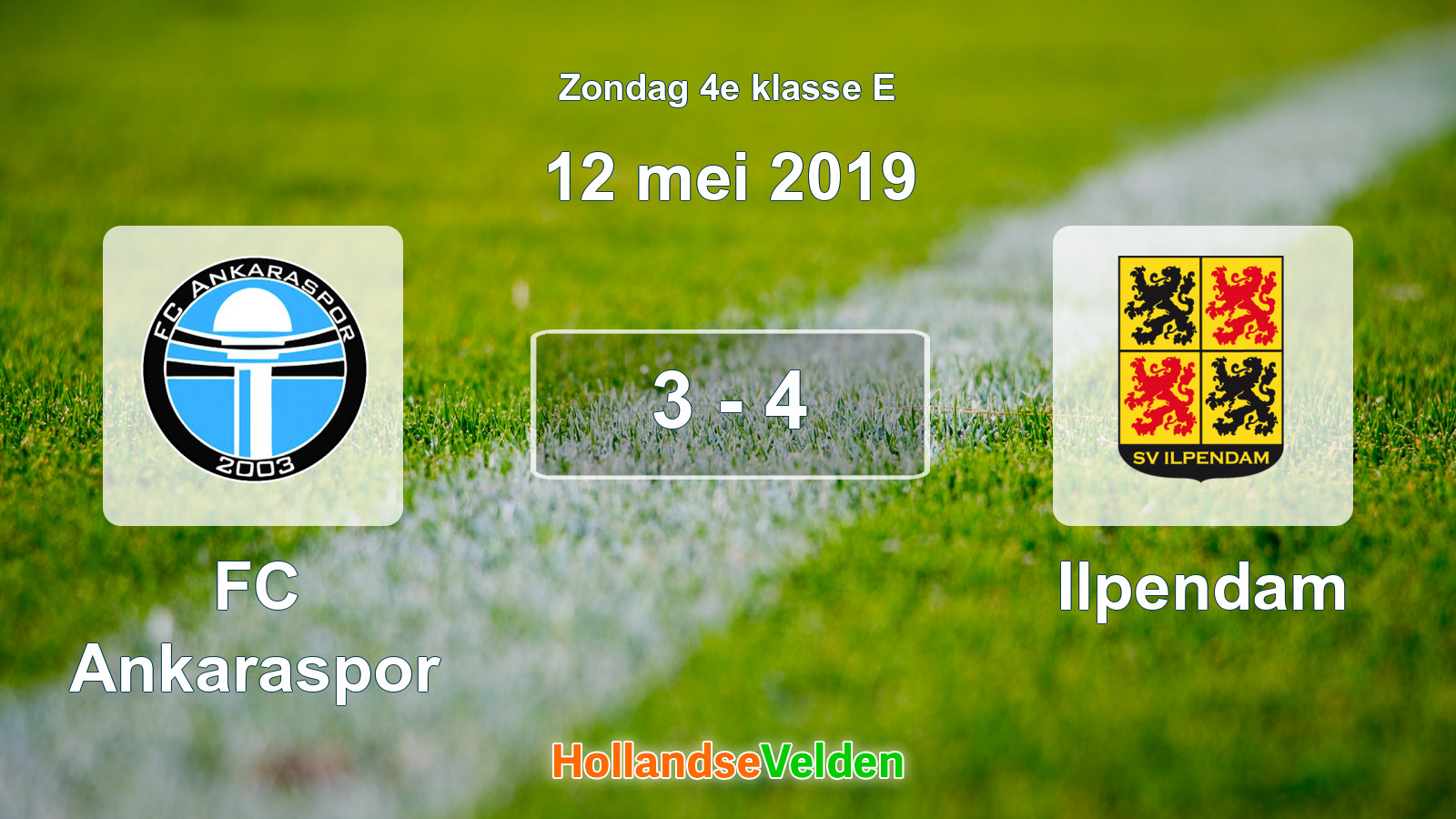 Gespeelde wedstrijd: FC Ankaraspor - Ilpendam 3 - 4 (12 mei 2019)