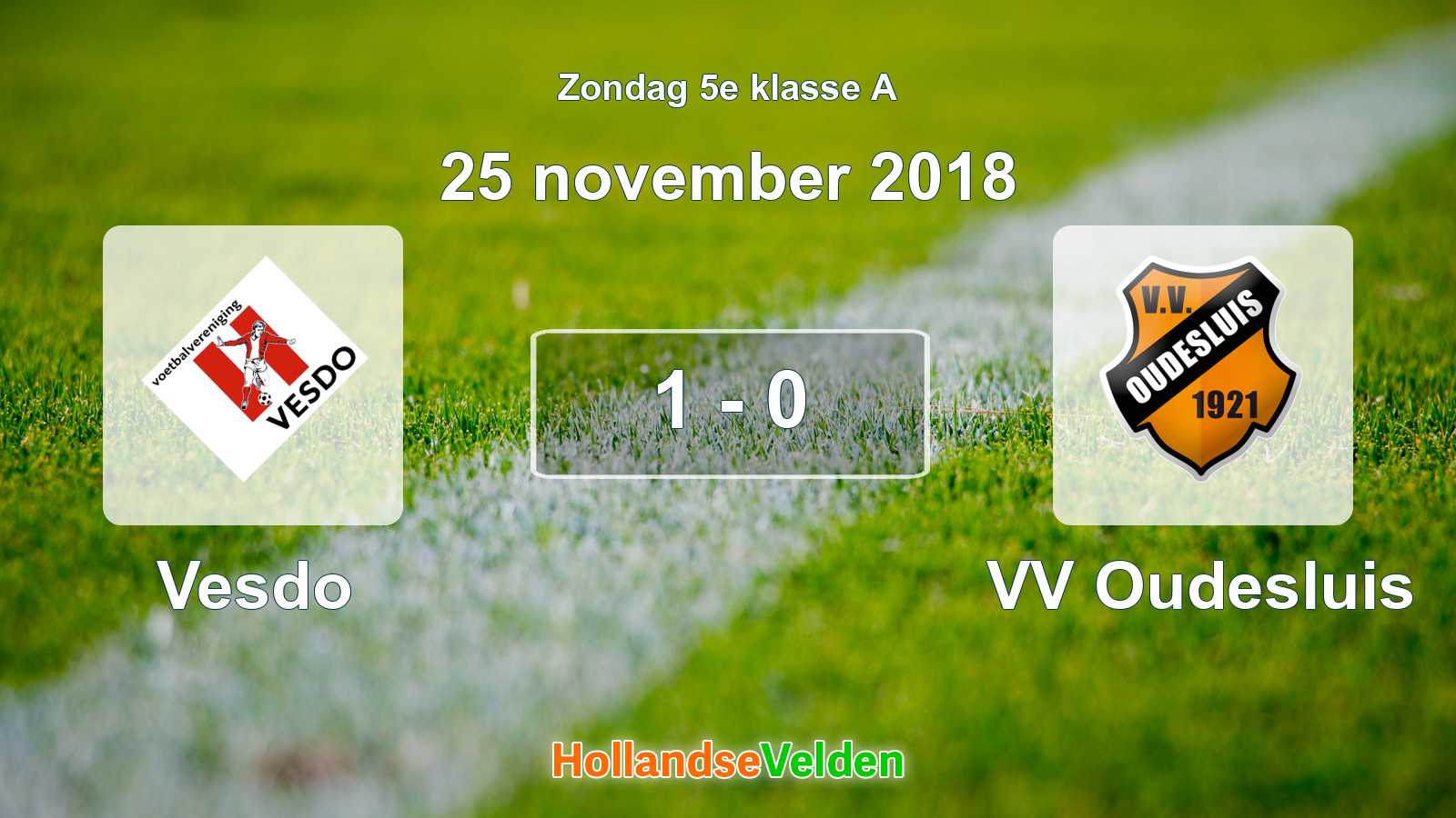 Gespeelde wedstrijd: Vesdo - VV Oudesluis 1 - 0 (25 november 2018)