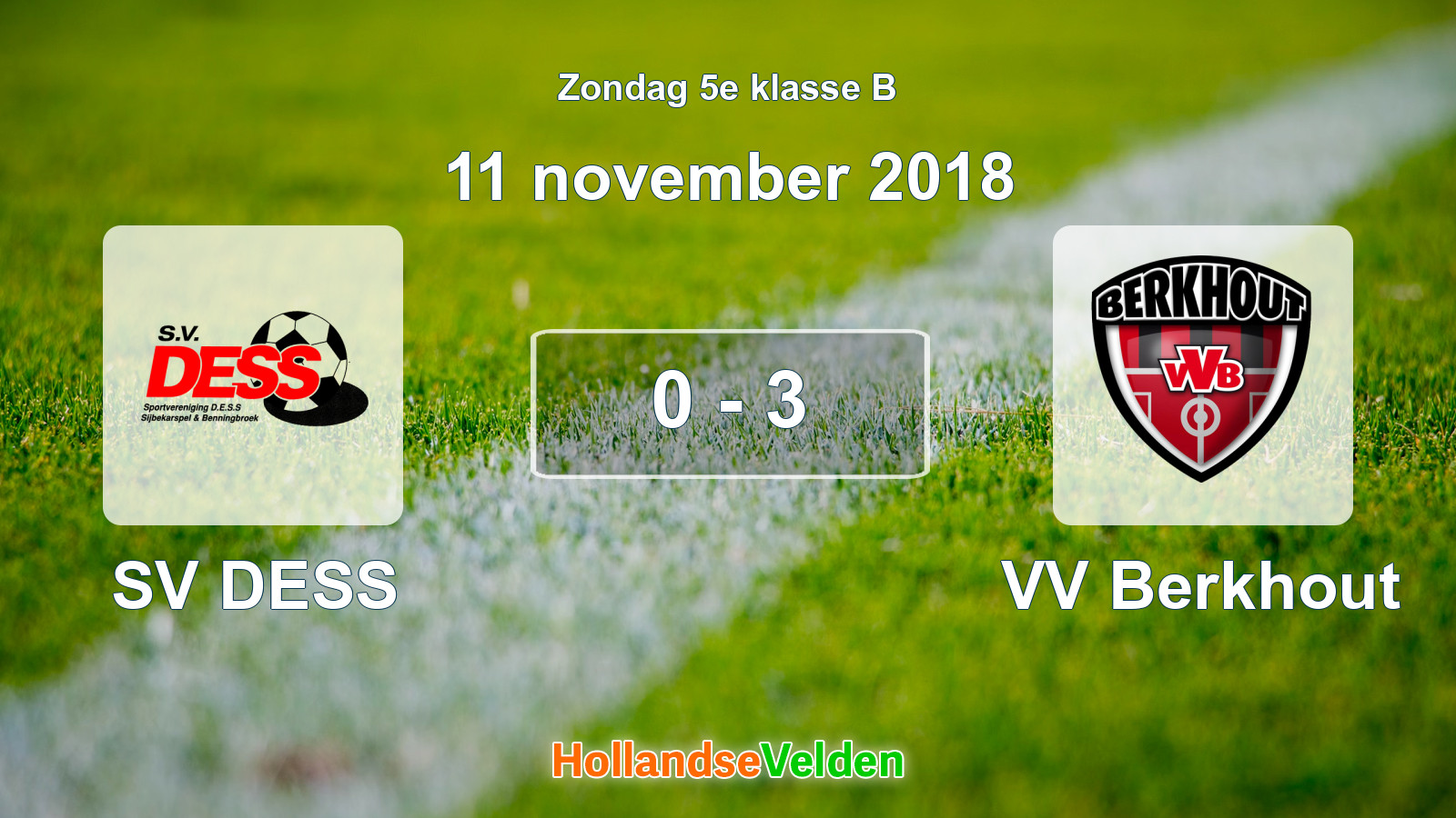 Gespeelde wedstrijd: SV DESS - VV Berkhout 0 - 3 (11 november 2018)