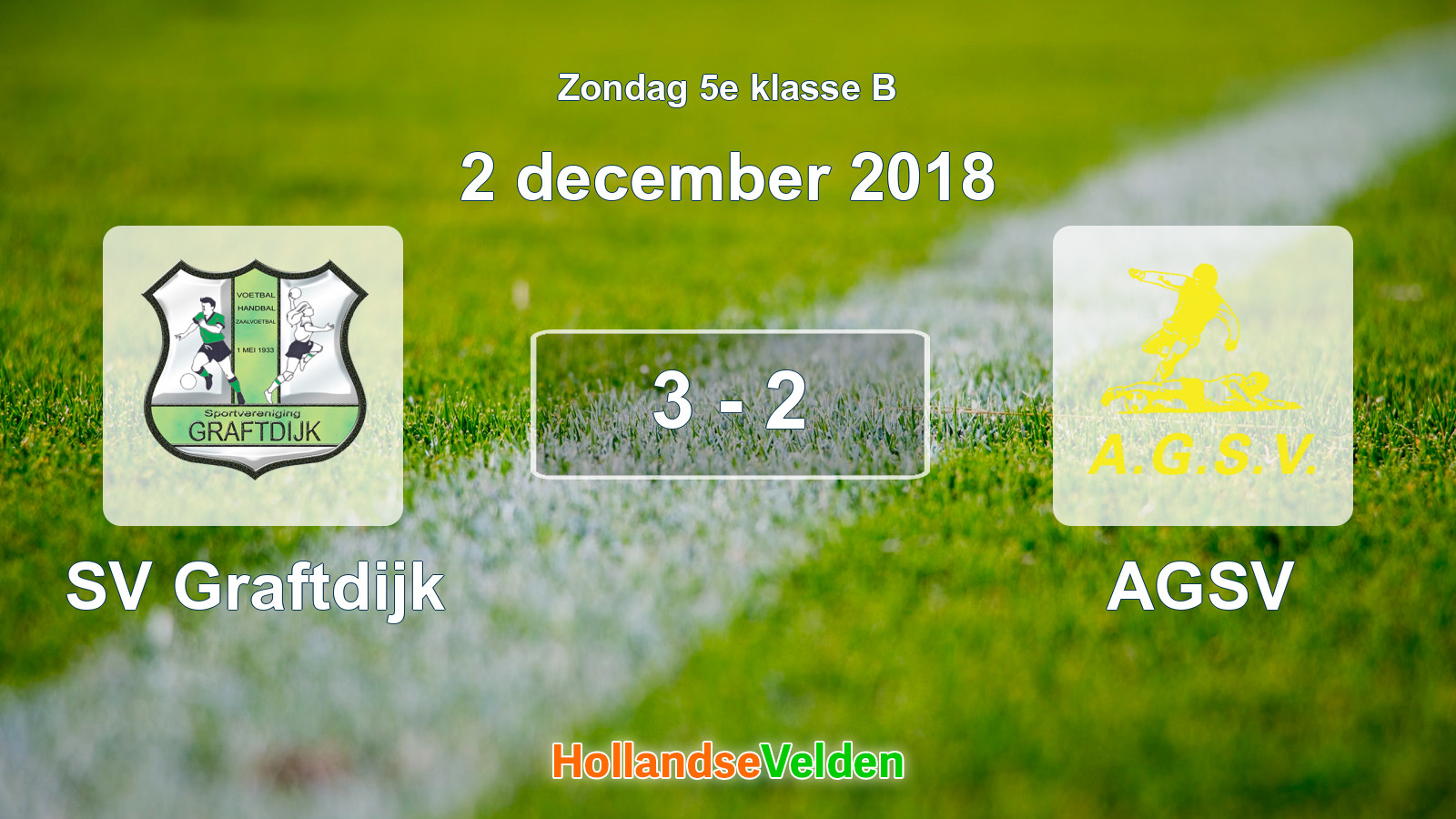 Gespeelde wedstrijd: SV Graftdijk - AGSV 3 - 2 (2 december 2018)