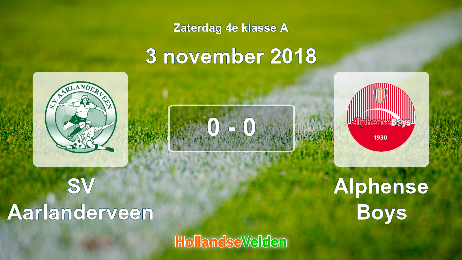 Gespeelde wedstrijd: SV Aarlanderveen - Alphense Boys 0 - 0 (3 november 2018)