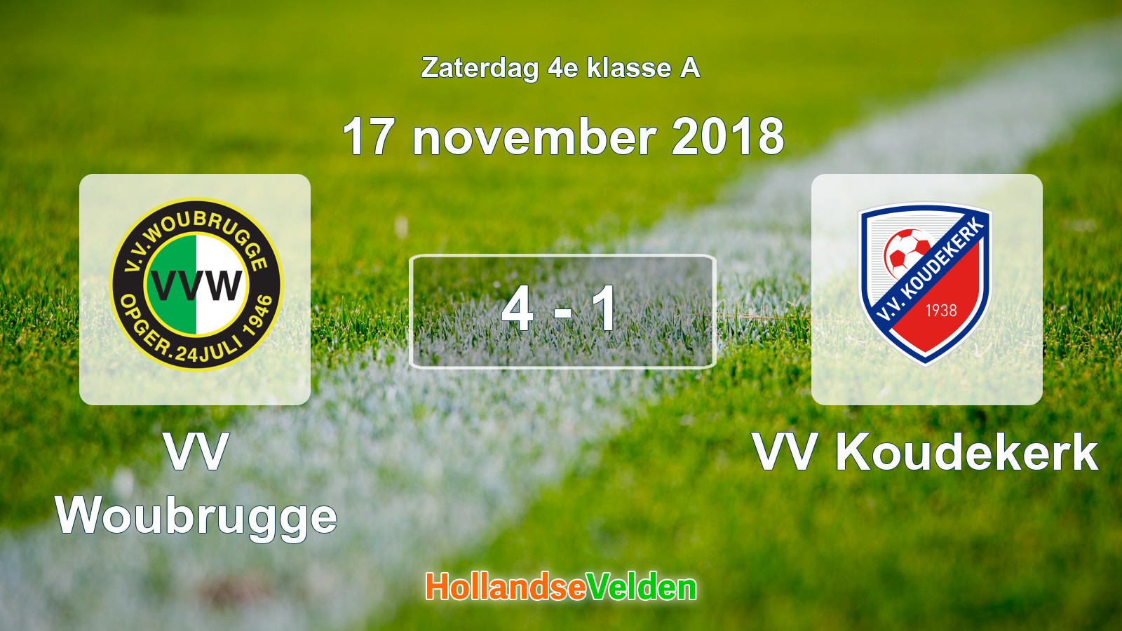 Gespeelde wedstrijd: VV Woubrugge - VV Koudekerk 4 - 1 (17 november 2018)