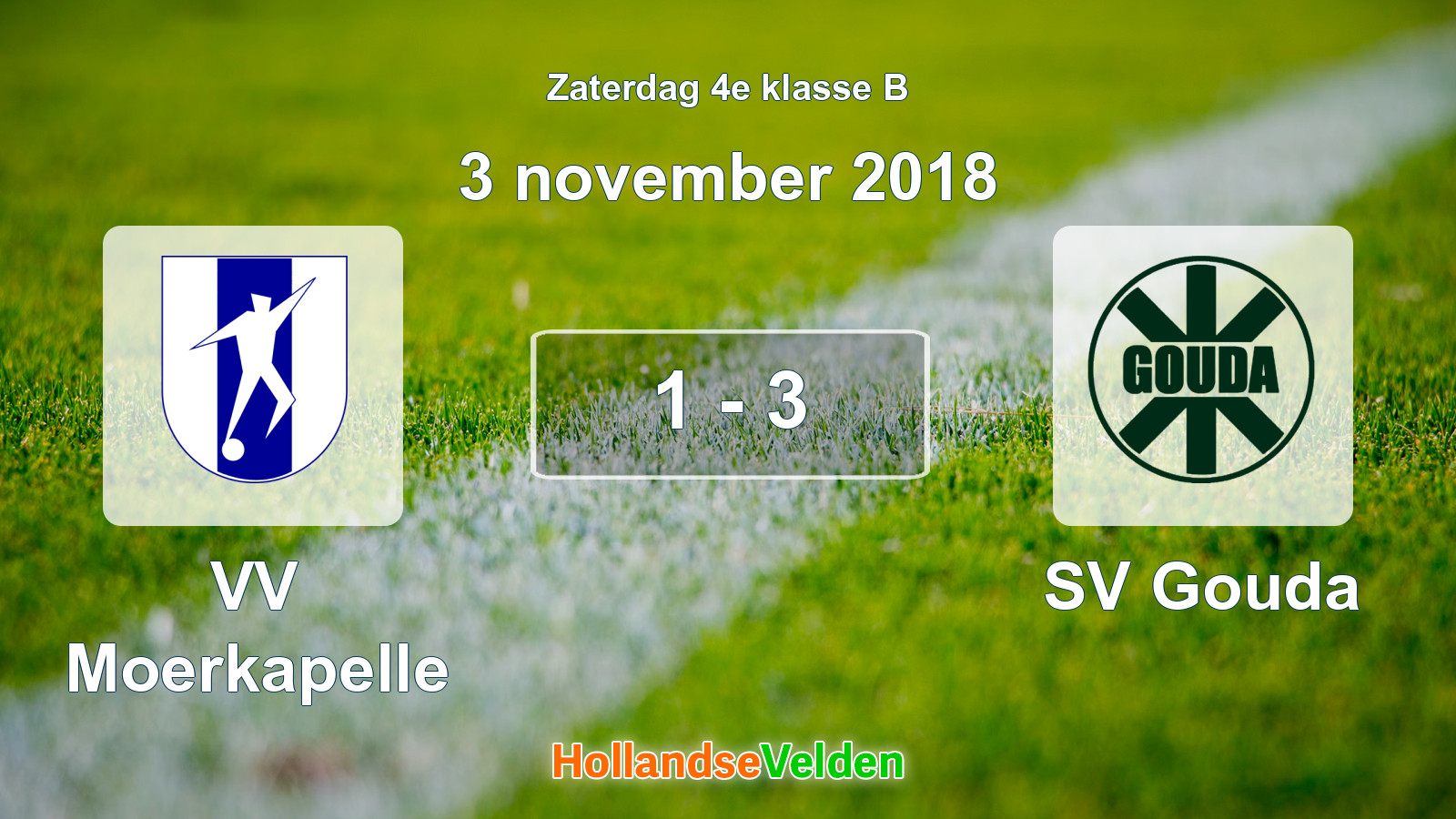 Gespeelde wedstrijd: VV Moerkapelle - SV Gouda 1 - 3 (3 november 2018)