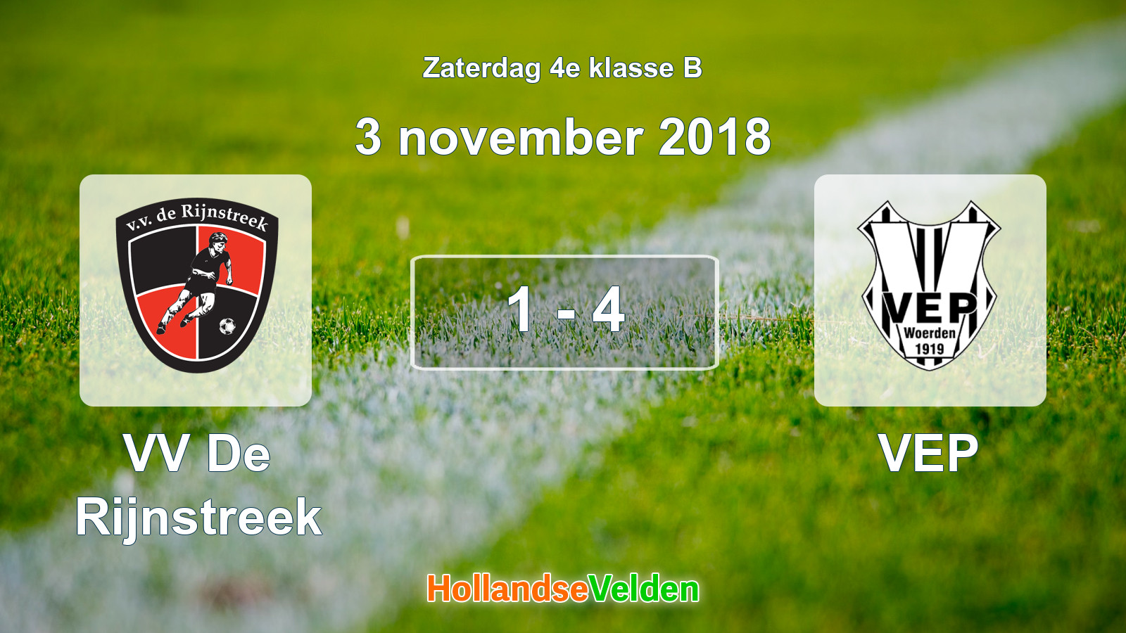 Gespeelde wedstrijd: VV De Rijnstreek - VEP 1 - 4 (3 november 2018)