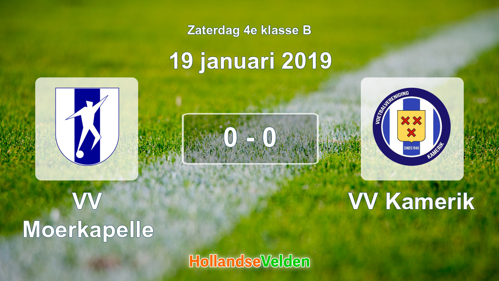 Gespeelde wedstrijd: VV Moerkapelle - VV Kamerik 0 - 0 (19 januari 2019)