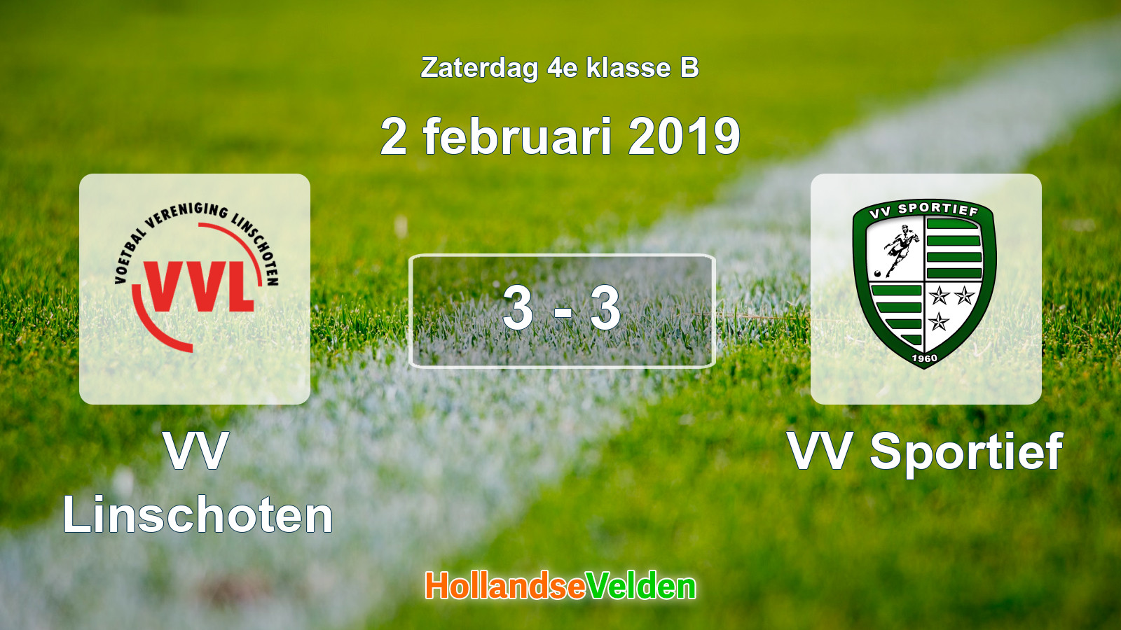Gespeelde wedstrijd: VV Linschoten - VV Sportief 3 - 3 (2 februari 2019)
