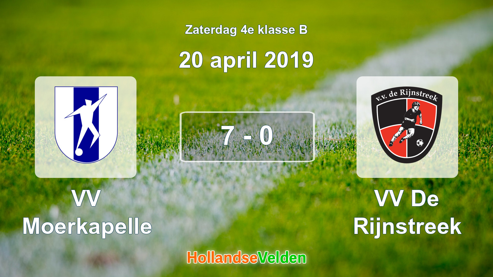 Gespeelde wedstrijd: VV Moerkapelle - VV De Rijnstreek 7 - 0 (20 april 2019)