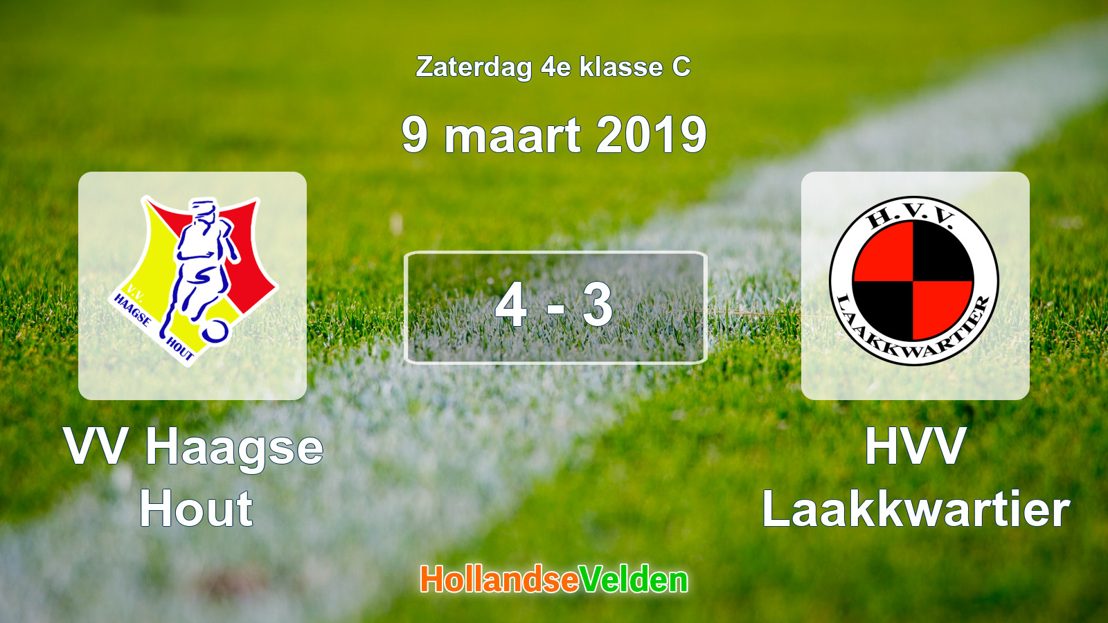 Gespeelde wedstrijd: VV Haagse Hout - HVV Laakkwartier 4 - 3 (9 maart 2019)