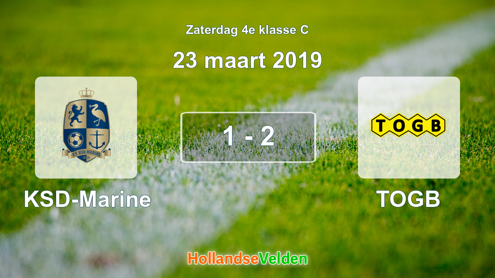 Gespeelde wedstrijd: KSD-Marine - TOGB 1 - 2 (23 maart 2019)