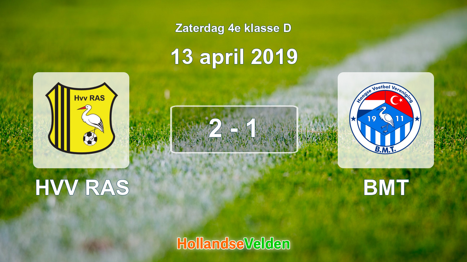 Gespeelde wedstrijd: HVV RAS - BMT 2 - 1 (13 april 2019)