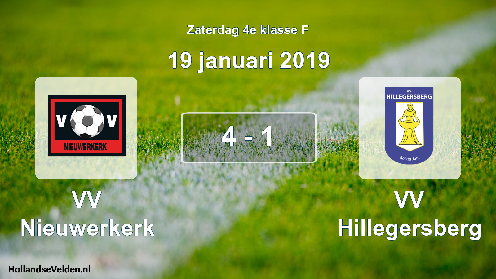 Gespeelde wedstrijd: VV Nieuwerkerk - VV Hillegersberg 4 - 1 (19 januari 2019)