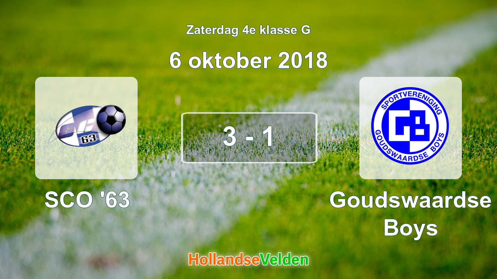 Gespeelde wedstrijd: SCO '63 - Goudswaardse Boys 3 - 1 (6 oktober 2018)