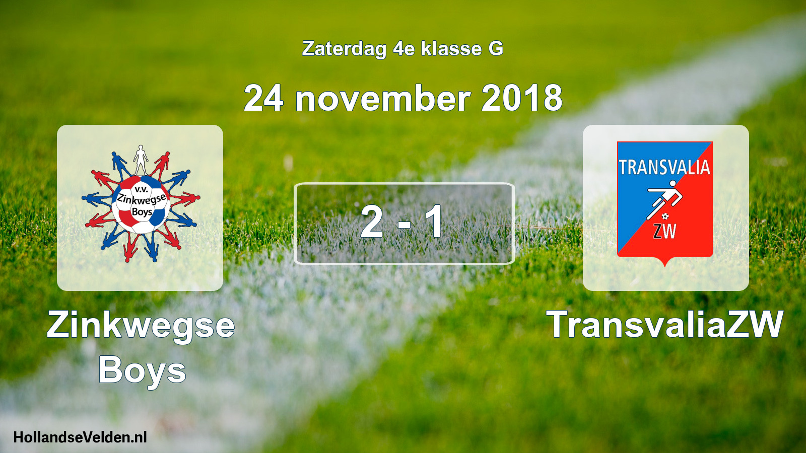 Gespeelde wedstrijd: Zinkwegse Boys - TransvaliaZW 2 - 1 (24 november 2018)