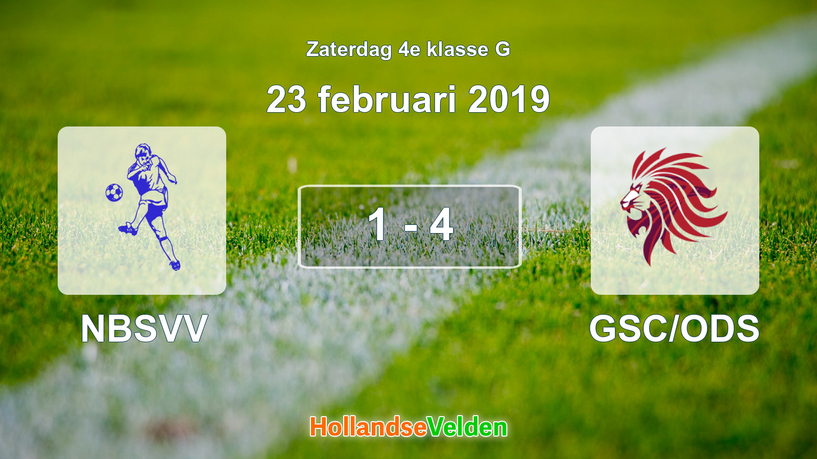 Gespeelde wedstrijd: NBSVV - GSC/ODS 1 - 4 (23 februari 2019)