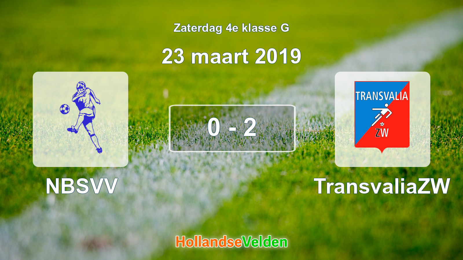 Gespeelde wedstrijd: NBSVV - TransvaliaZW 0 - 2 (23 maart 2019)