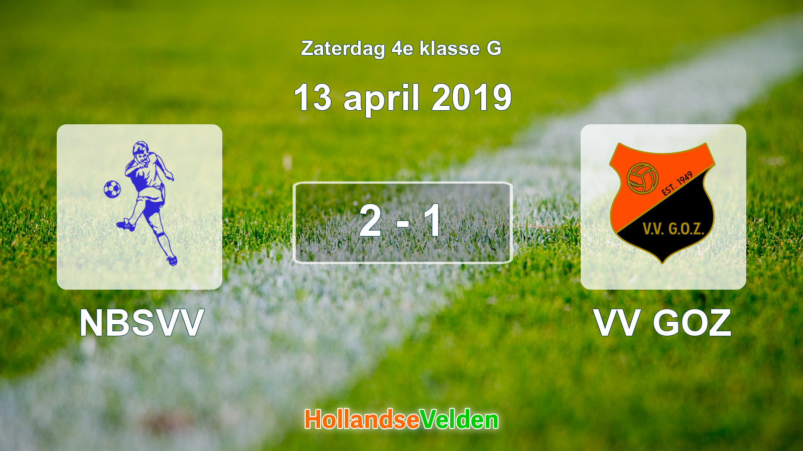 Gespeelde wedstrijd: NBSVV - VV GOZ 2 - 1 (13 april 2019)