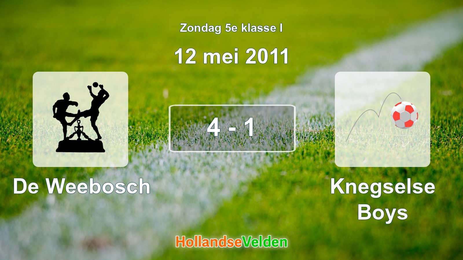 Gespeelde wedstrijd: De Weebosch - Knegselse Boys 4 - 1 (12 mei 2011)