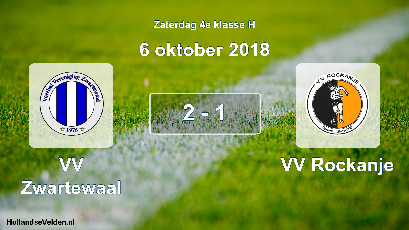 Gespeelde wedstrijd: VV Zwartewaal - VV Rockanje 2 - 1 (6 oktober 2018)