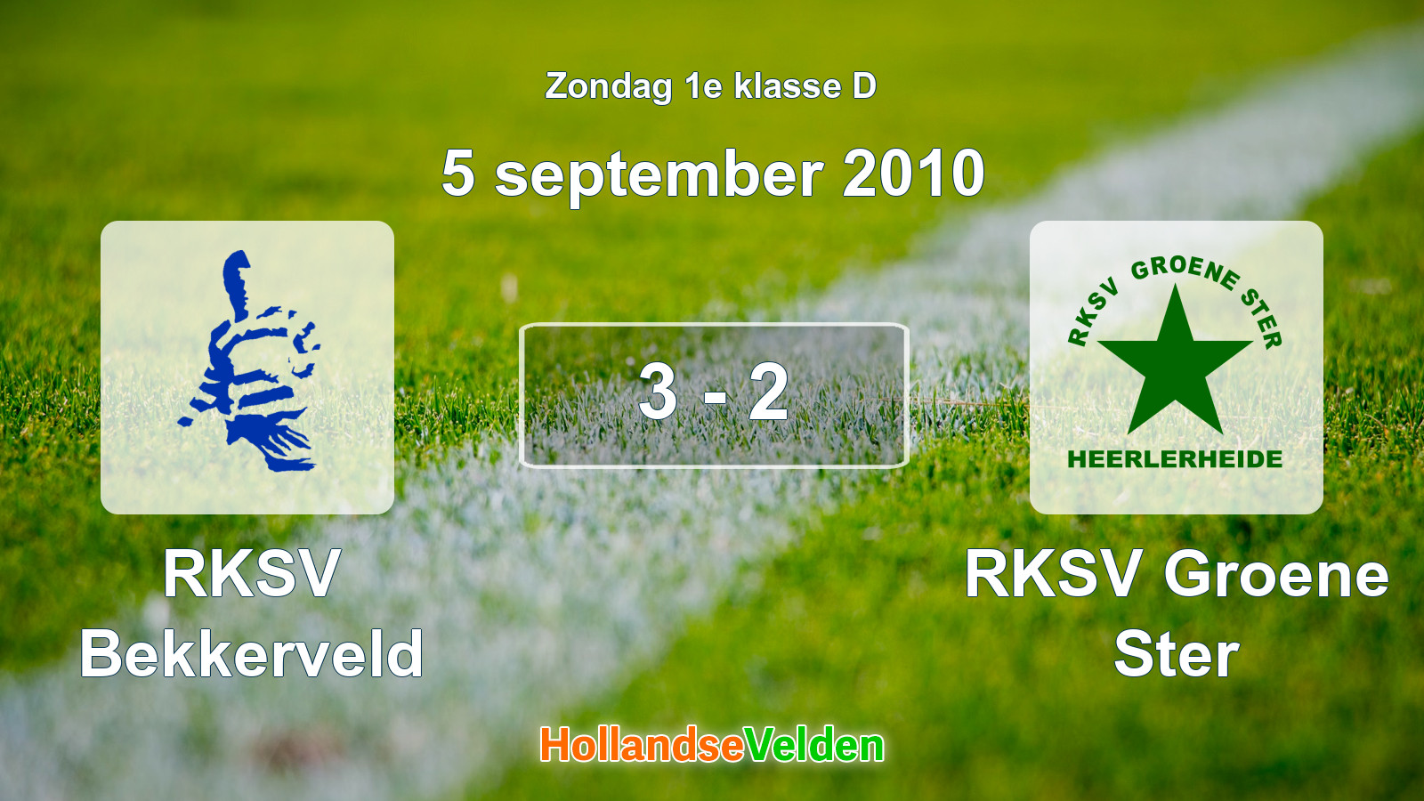 Gespeelde wedstrijd: RKSV Bekkerveld - RKSV Groene Ster 3 - 2 (5 september 2010)