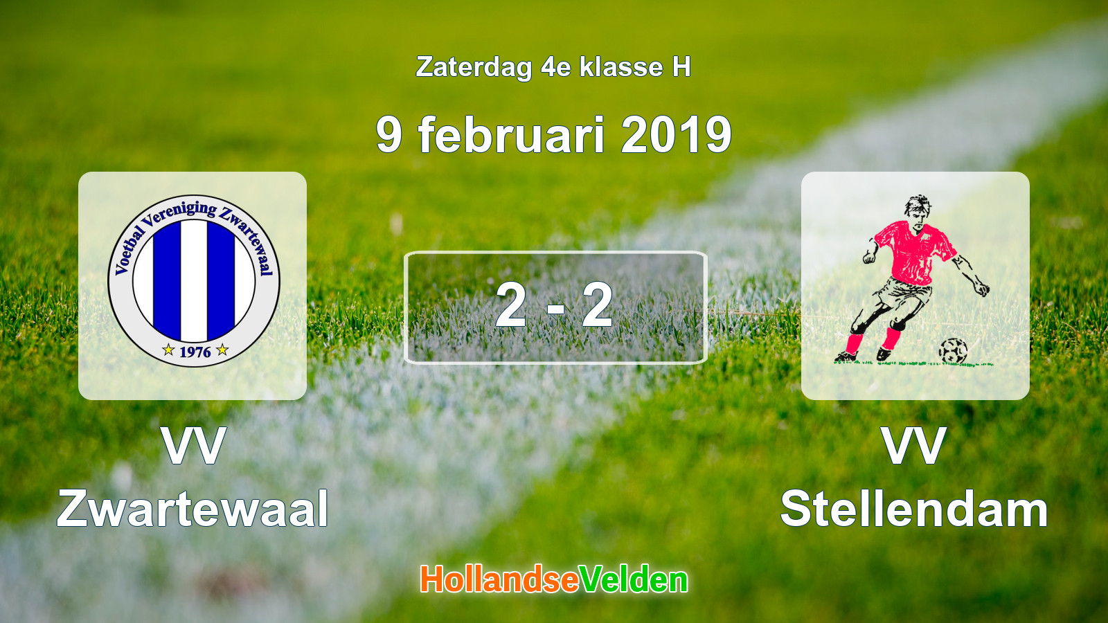Gespeelde wedstrijd: VV Zwartewaal - VV Stellendam 2 - 2 (9 februari 2019)