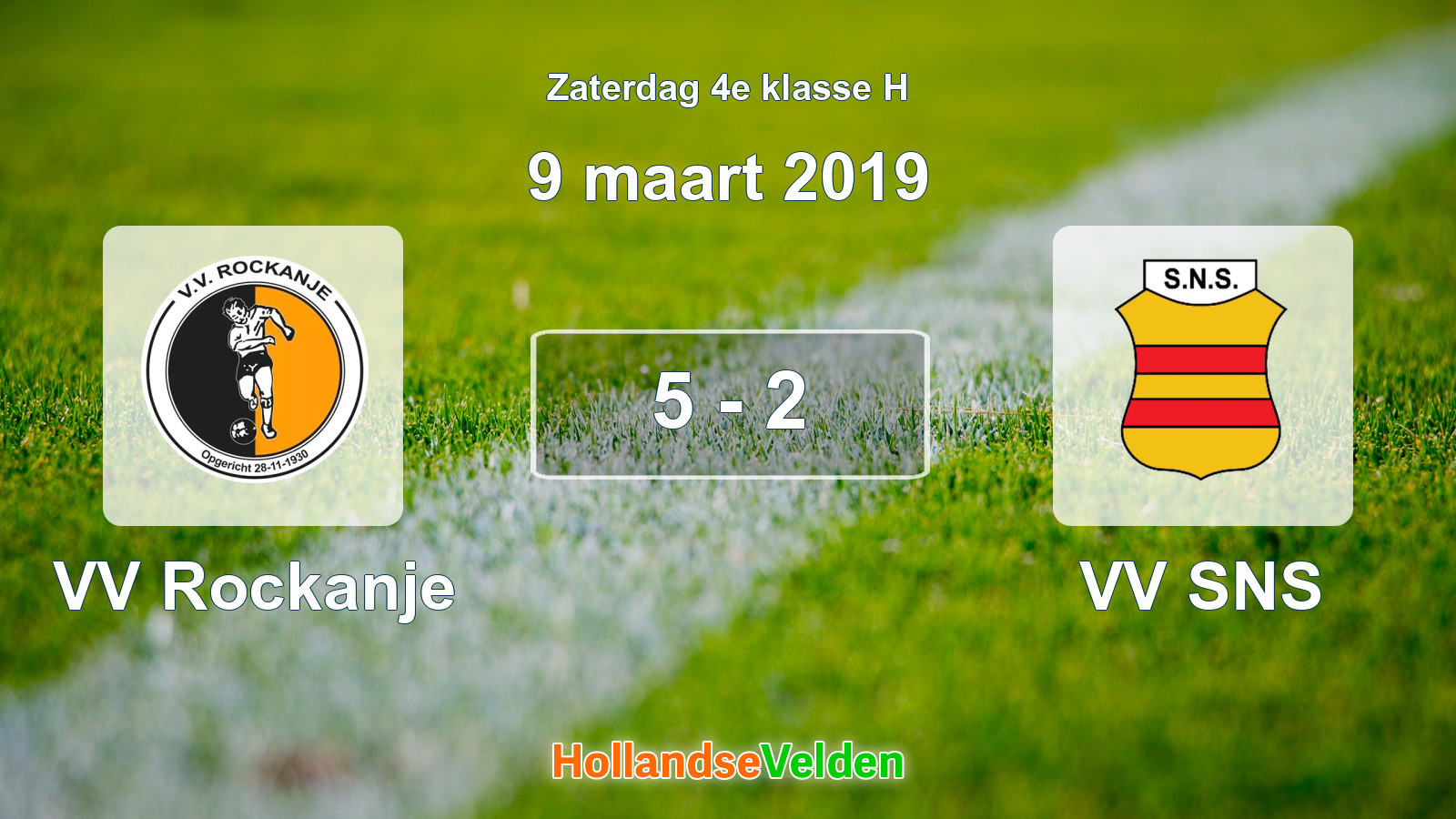 Gespeelde wedstrijd: VV Rockanje - VV SNS 5 - 2 (9 maart 2019)
