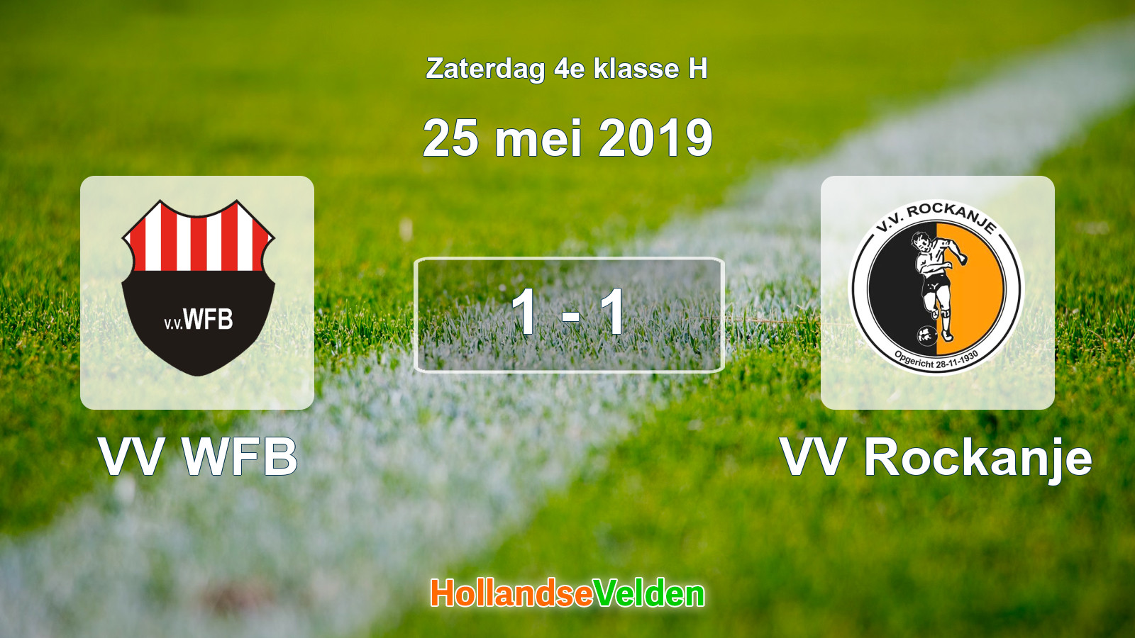 Gespeelde wedstrijd: VV WFB - VV Rockanje 1 - 1 (25 mei 2019)