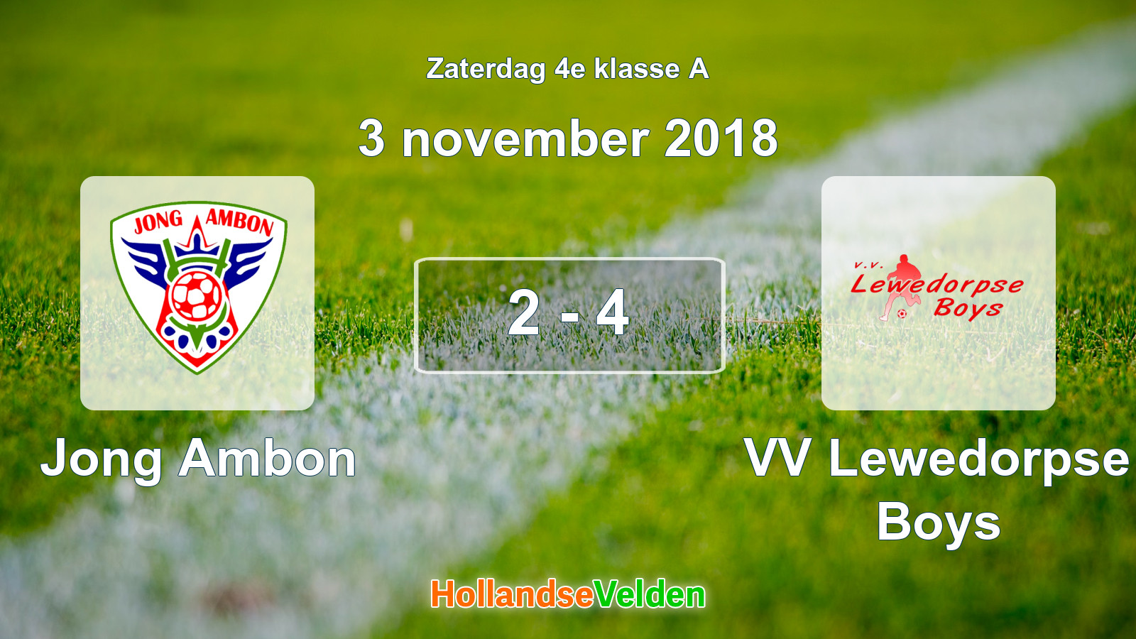 Gespeelde wedstrijd: Jong Ambon - VV Lewedorpse Boys 2 - 4 (3 november 2018)