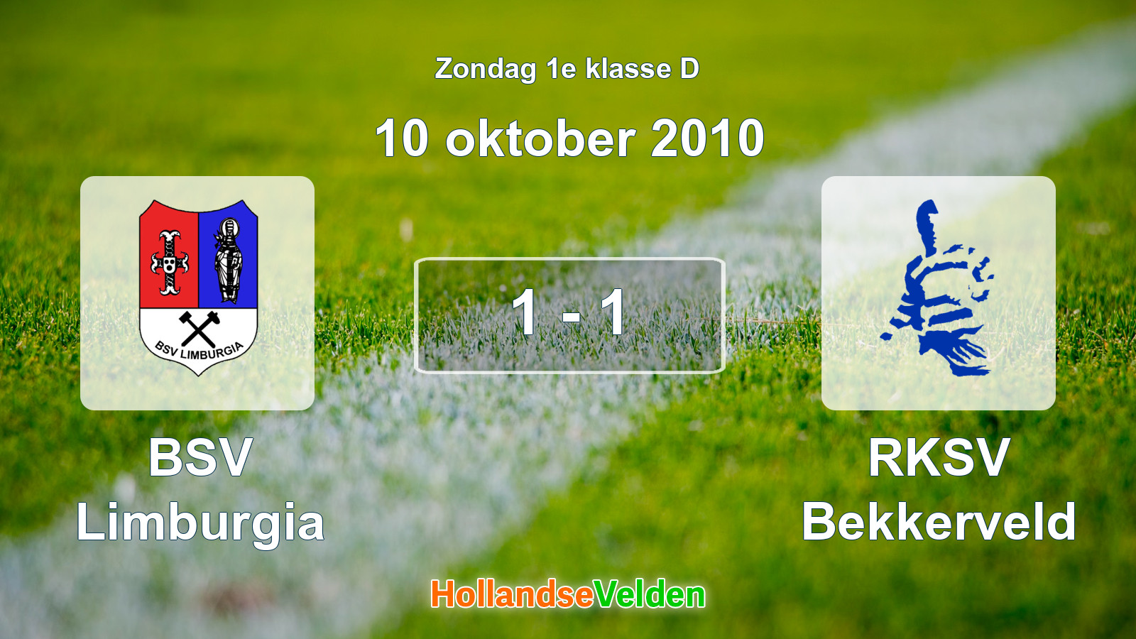 Gespeelde wedstrijd: BSV Limburgia - RKSV Bekkerveld 1 - 1 (10 oktober 2010)