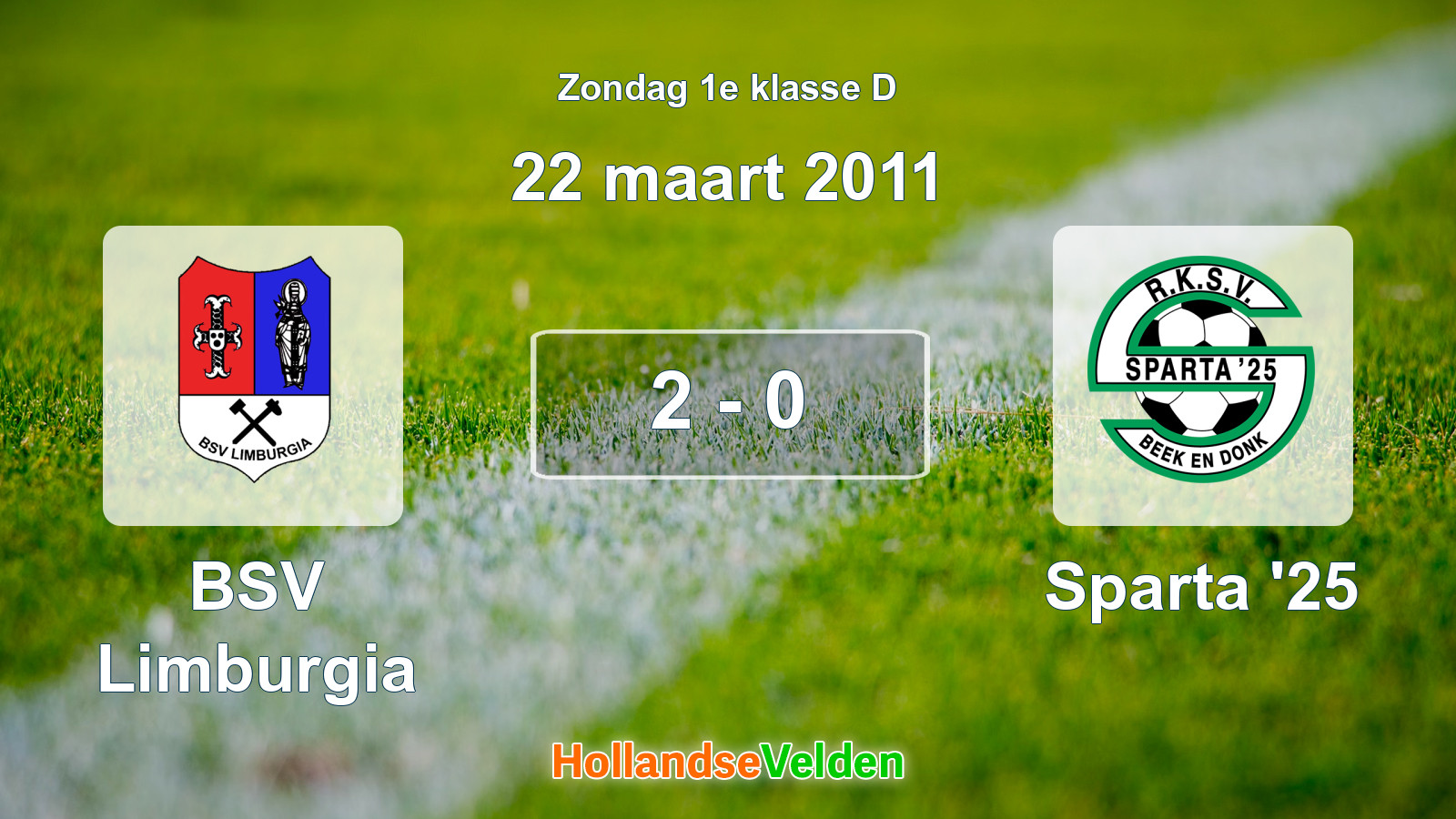 Gespeelde wedstrijd: BSV Limburgia - Sparta '25 2 - 0 (22 maart 2011)