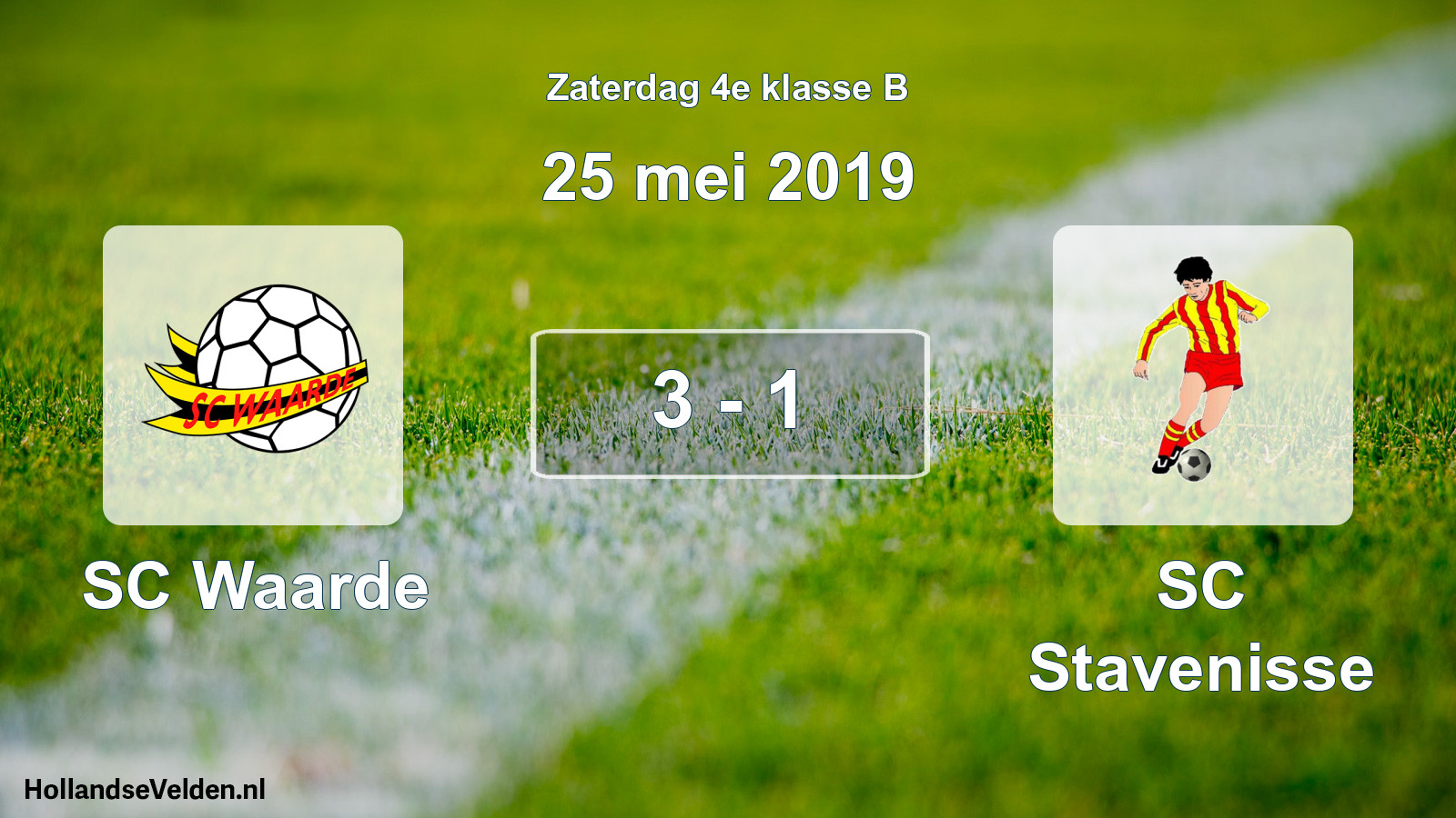 Gespeelde wedstrijd: SC Waarde - SC Stavenisse 3 - 1 (25 mei 2019)