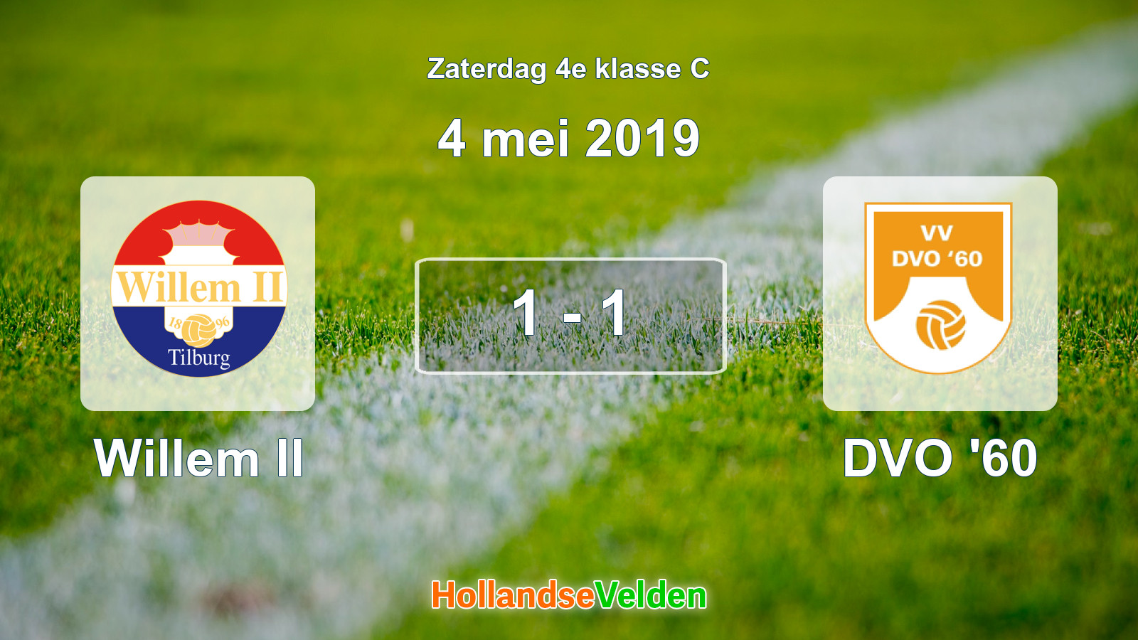 Gespeelde wedstrijd: Willem II - DVO '60 1 - 1 (4 mei 2019)