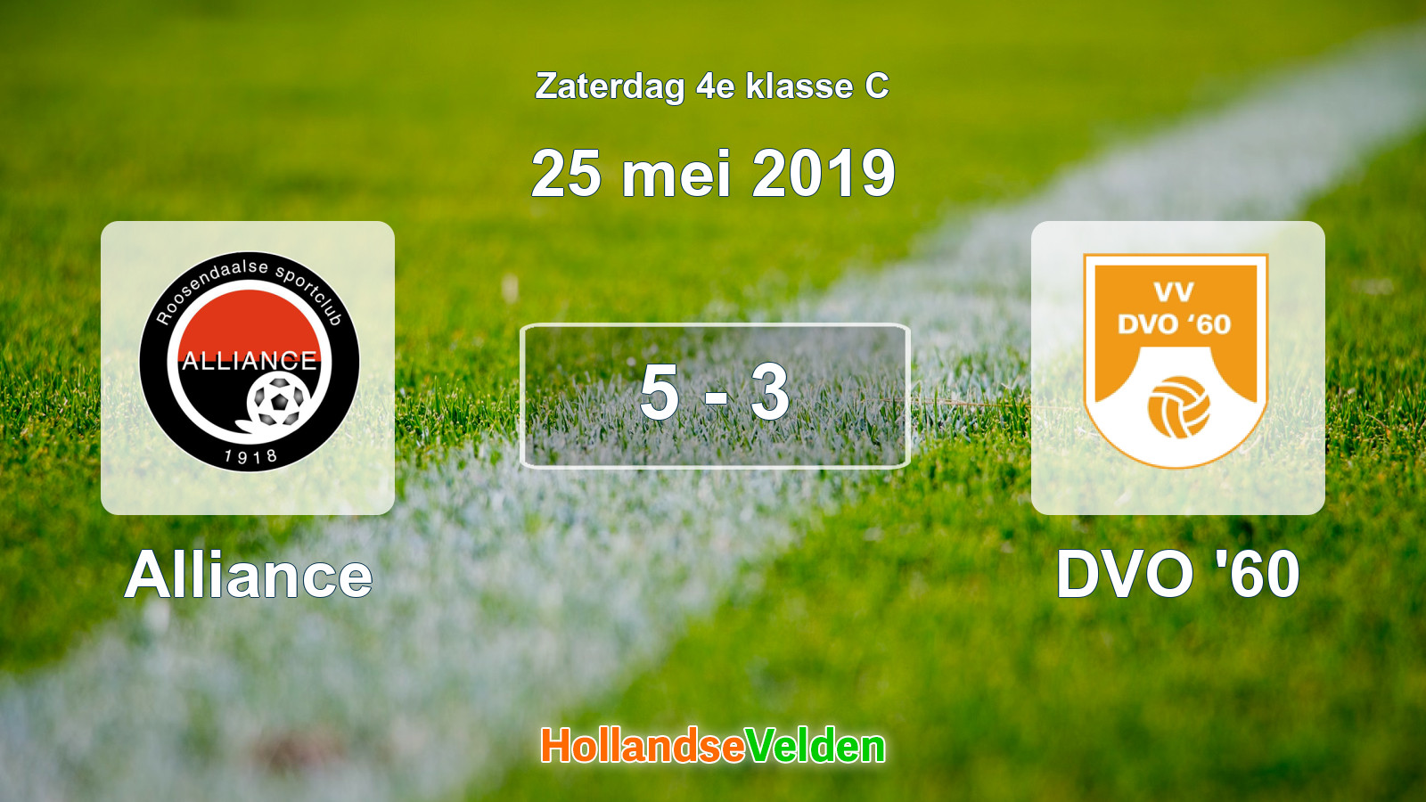 Gespeelde wedstrijd: Alliance - DVO '60 5 - 3 (25 mei 2019)