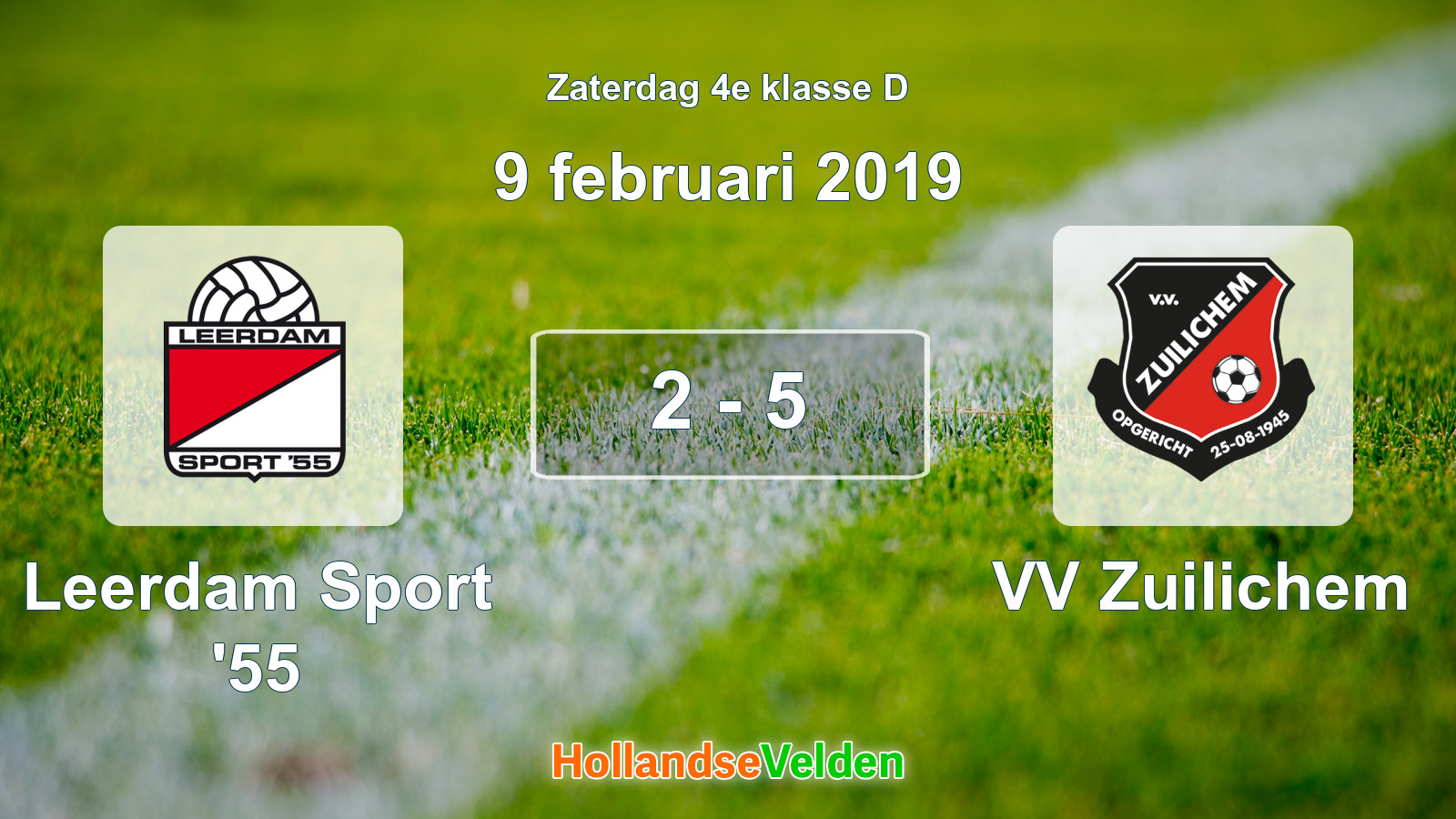 Gespeelde wedstrijd: Leerdam Sport '55 - VV Zuilichem 2 - 5 (9 februari 2019)