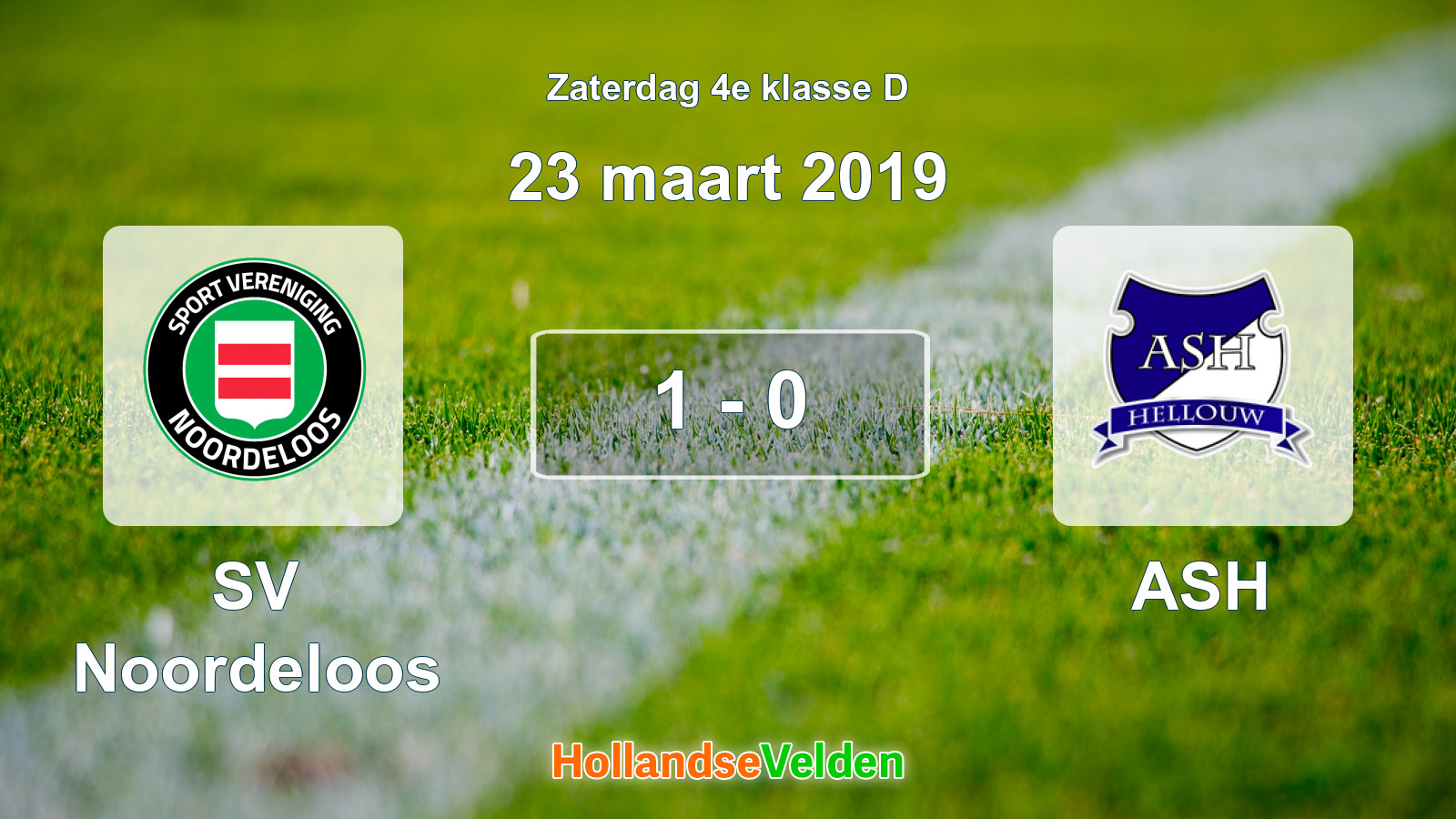 Gespeelde wedstrijd: SV Noordeloos - ASH 1 - 0 (23 maart 2019)