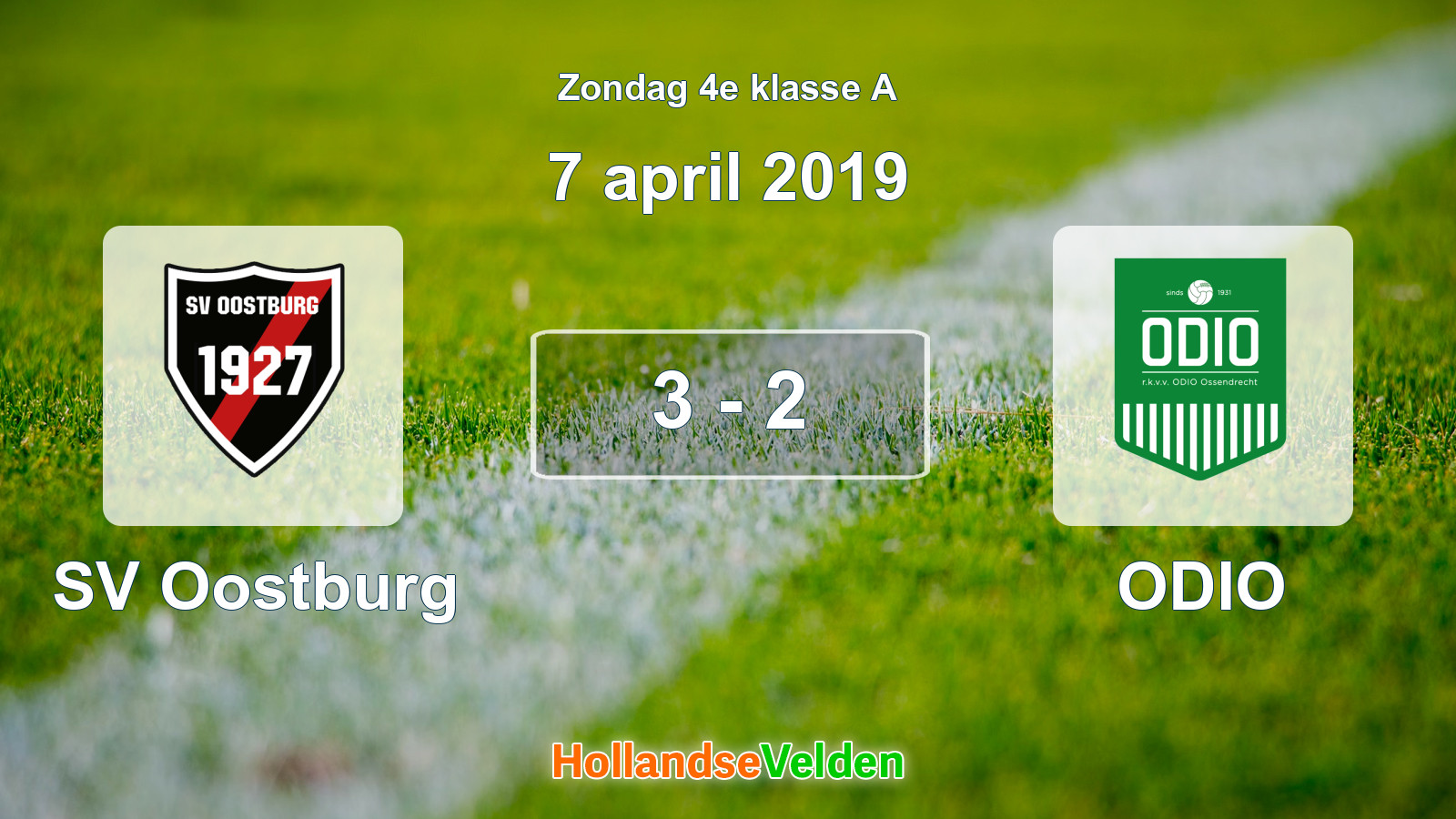 Gespeelde wedstrijd: SV Oostburg - ODIO 3 - 2 (7 april 2019)