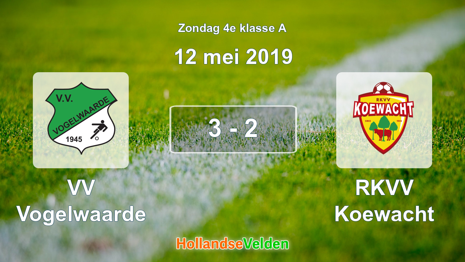 Gespeelde wedstrijd: VV Vogelwaarde - RKVV Koewacht 3 - 2 (12 mei 2019)