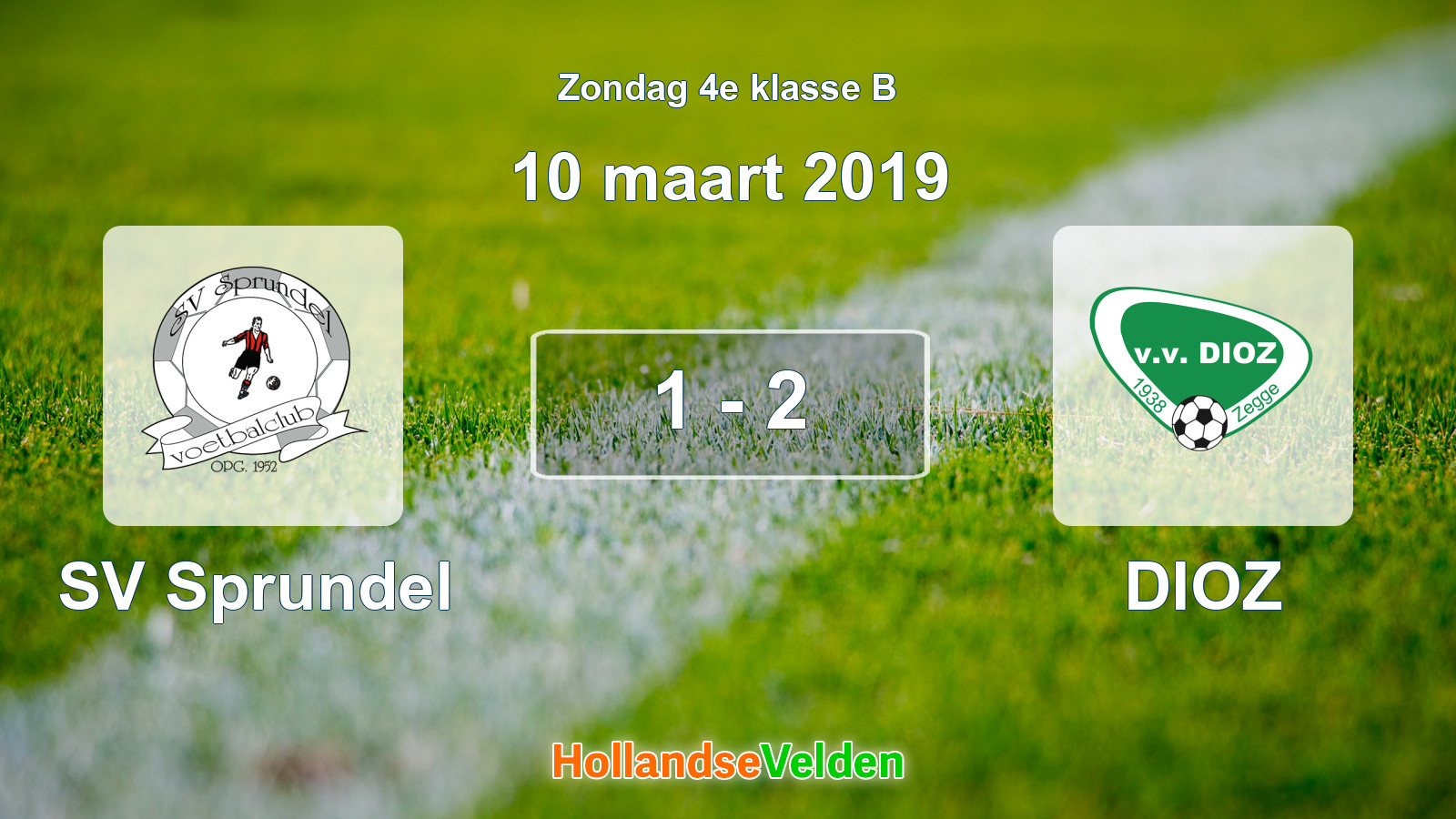 Gespeelde wedstrijd: SV Sprundel - DIOZ 1 - 2 (10 maart 2019)