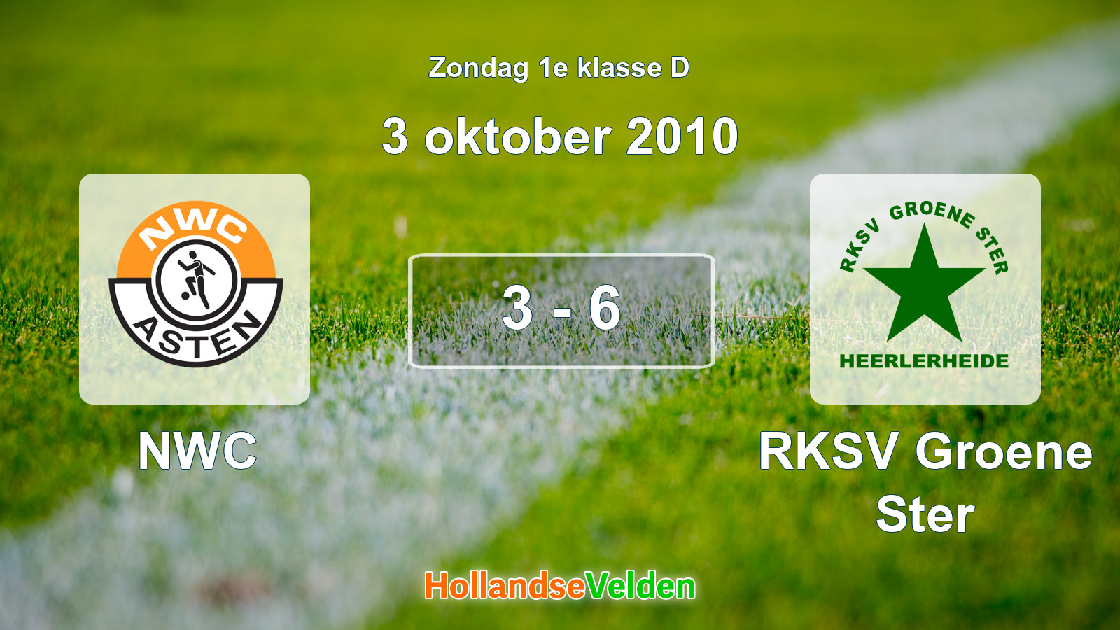 Gespeelde wedstrijd: NWC - RKSV Groene Ster 3 - 6 (3 oktober 2010)