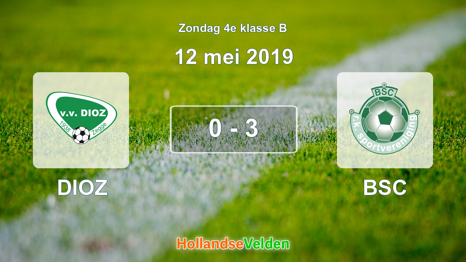 Gespeelde wedstrijd: DIOZ - BSC 0 - 3 (12 mei 2019)
