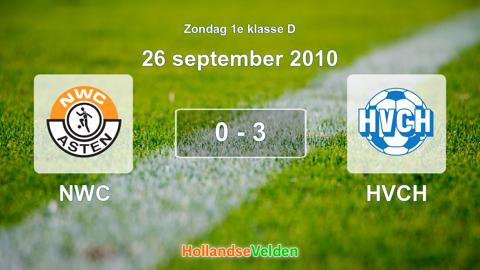 Gespeelde wedstrijd: NWC - HVCH 0 - 3 (26 september 2010)