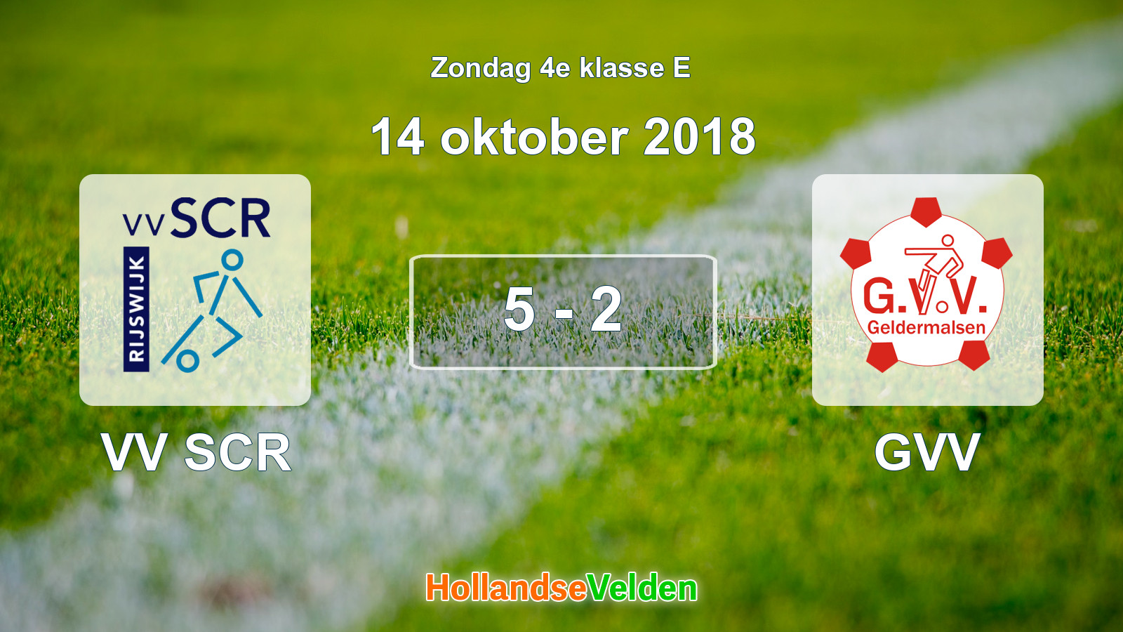 Gespeelde wedstrijd: VV SCR - GVV 5 - 2 (14 oktober 2018)