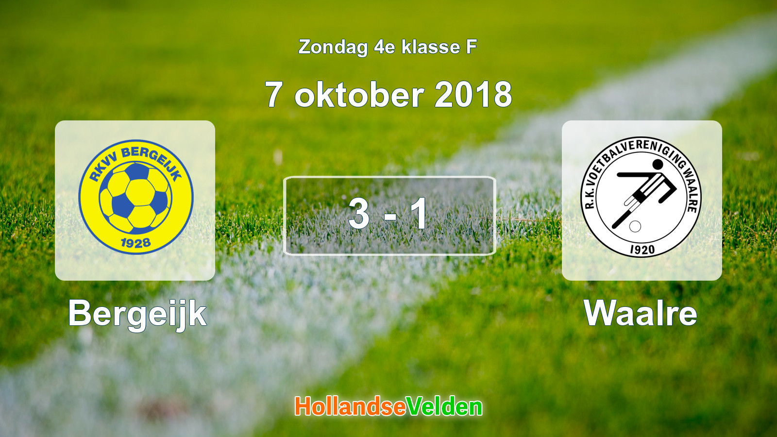 Gespeelde wedstrijd: Bergeijk - Waalre 3 - 1 (7 oktober 2018)